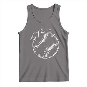 Aesthetic Tis The Season Baseball Graphic Tank Top Sports Fan Gift TS12 Deep Heather Print Your Wear