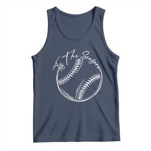 Aesthetic Tis The Season Baseball Graphic Tank Top Sports Fan Gift TS12 Navy Print Your Wear