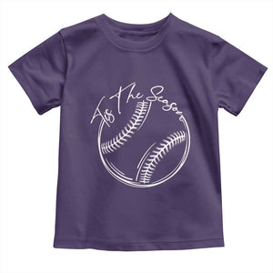Aesthetic Tis The Season Baseball Graphic Toddler T Shirt Sports Fan Gift TS12 Purple Print Your Wear
