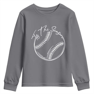 Aesthetic Tis The Season Baseball Graphic Youth Sweatshirt Sports Fan Gift TS12 Charcoal Print Your Wear