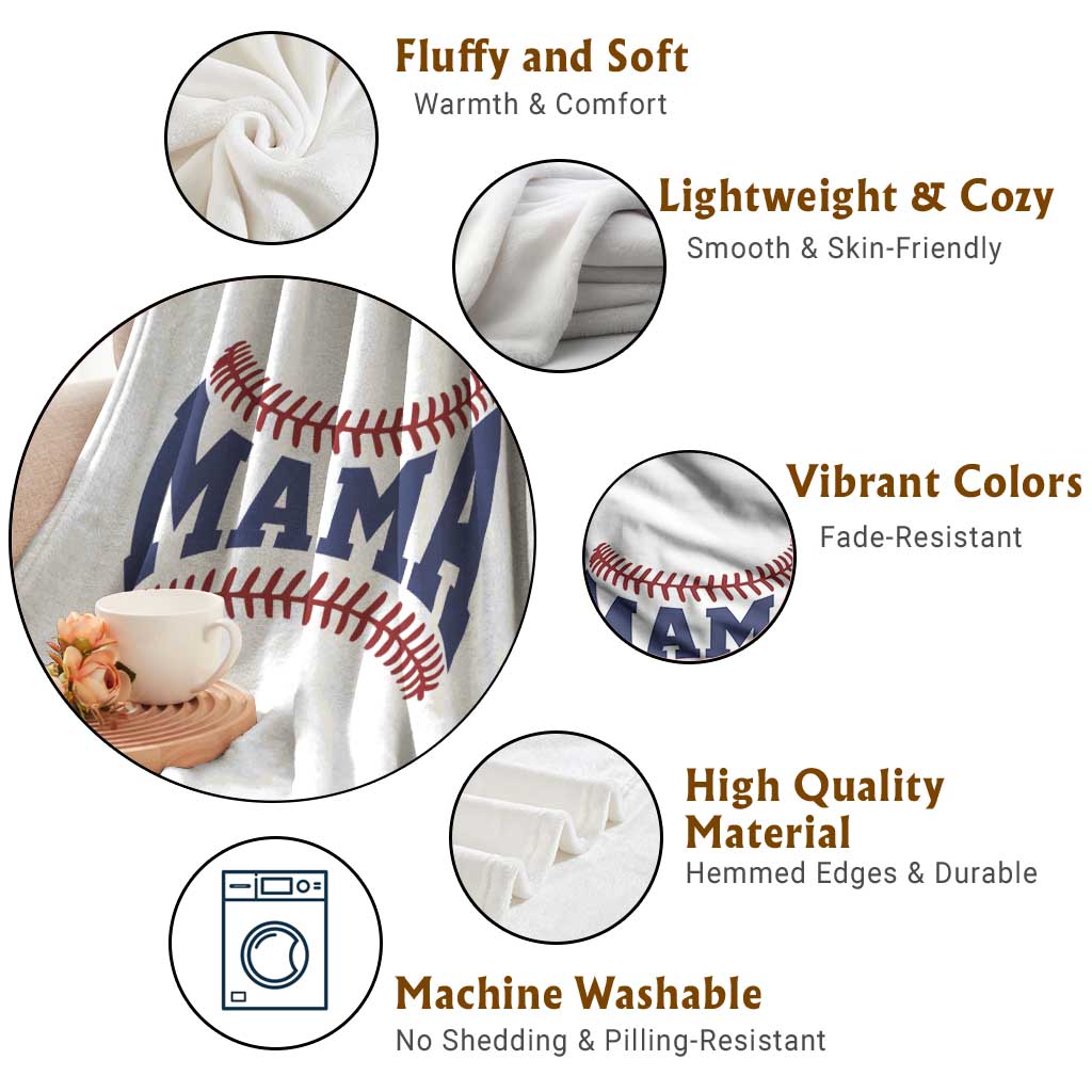 Game Day Baseball Mama Throw Blanket Proud Mom Gift TS12 Print Your Wear