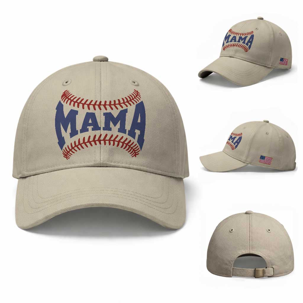 Game Day Baseball Mama Baseball Cap Proud Mom Gift TS12 Baseball Cap Universal Fit Beige Print Your Wear