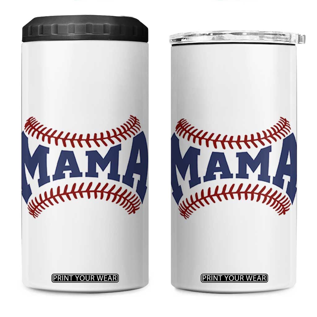 Game Day Baseball Mama 4 in 1 Can Cooler Tumbler Proud Mom Gift TS12 One Size: 16 oz White Print Your Wear