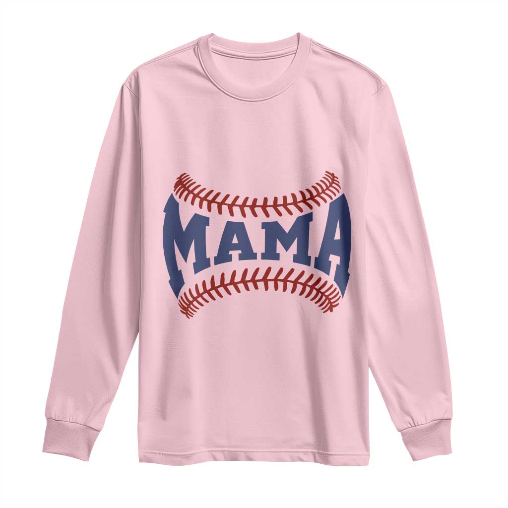 Game Day Baseball Mama Long Sleeve Shirt Proud Mom Gift TS12 Light Pink Print Your Wear