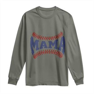 Game Day Baseball Mama Long Sleeve Shirt Proud Mom Gift TS12 Military Green Print Your Wear