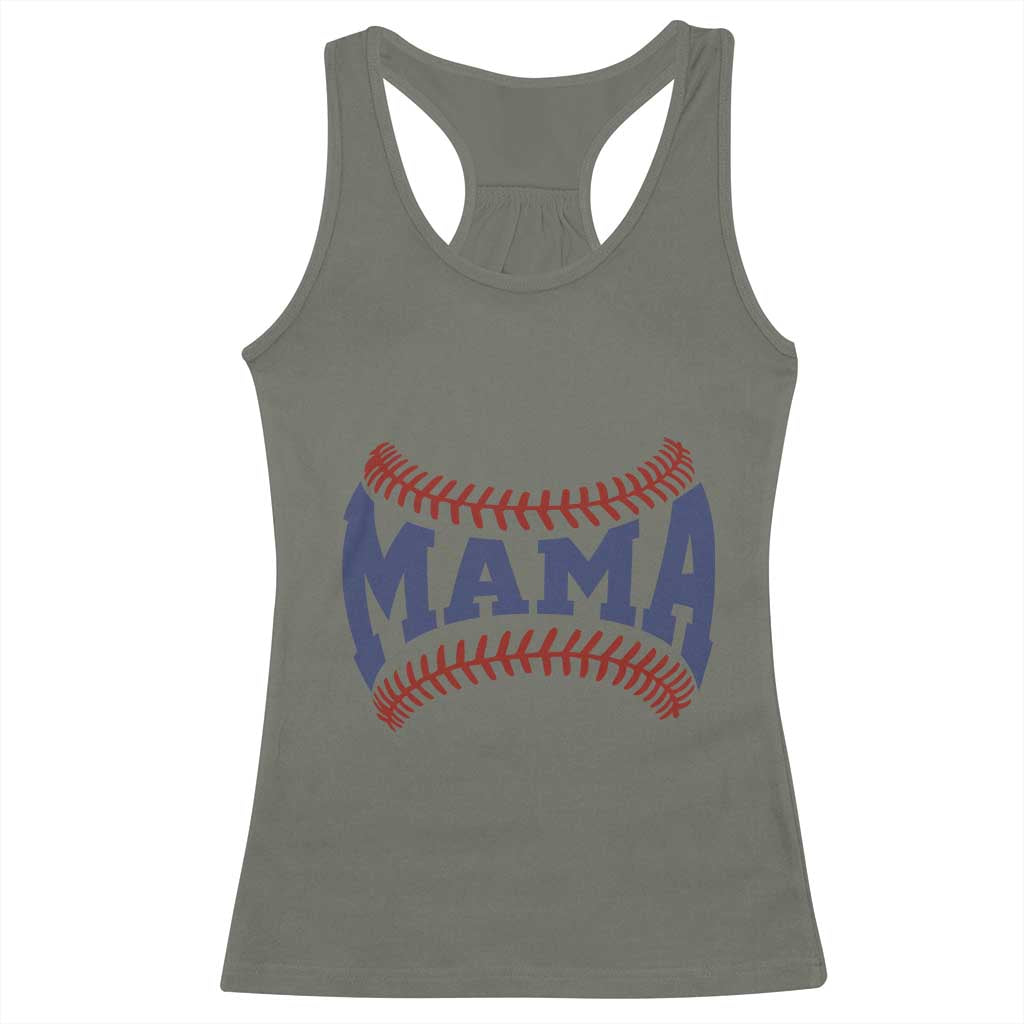 Game Day Baseball Mama Racerback Tank Top Proud Mom Gift TS12 Military Green Print Your Wear