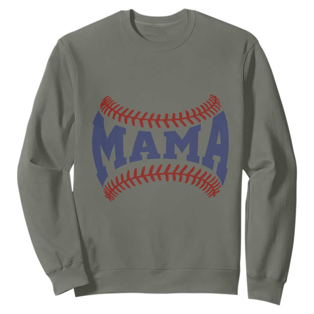 Game Day Baseball Mama Sweatshirt Proud Mom Gift TS12 Military Green Print Your Wear