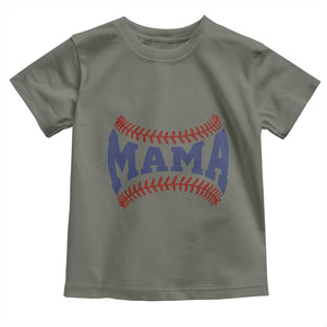 Game Day Baseball Mama Toddler T Shirt Proud Mom Gift TS12 Military Green Print Your Wear