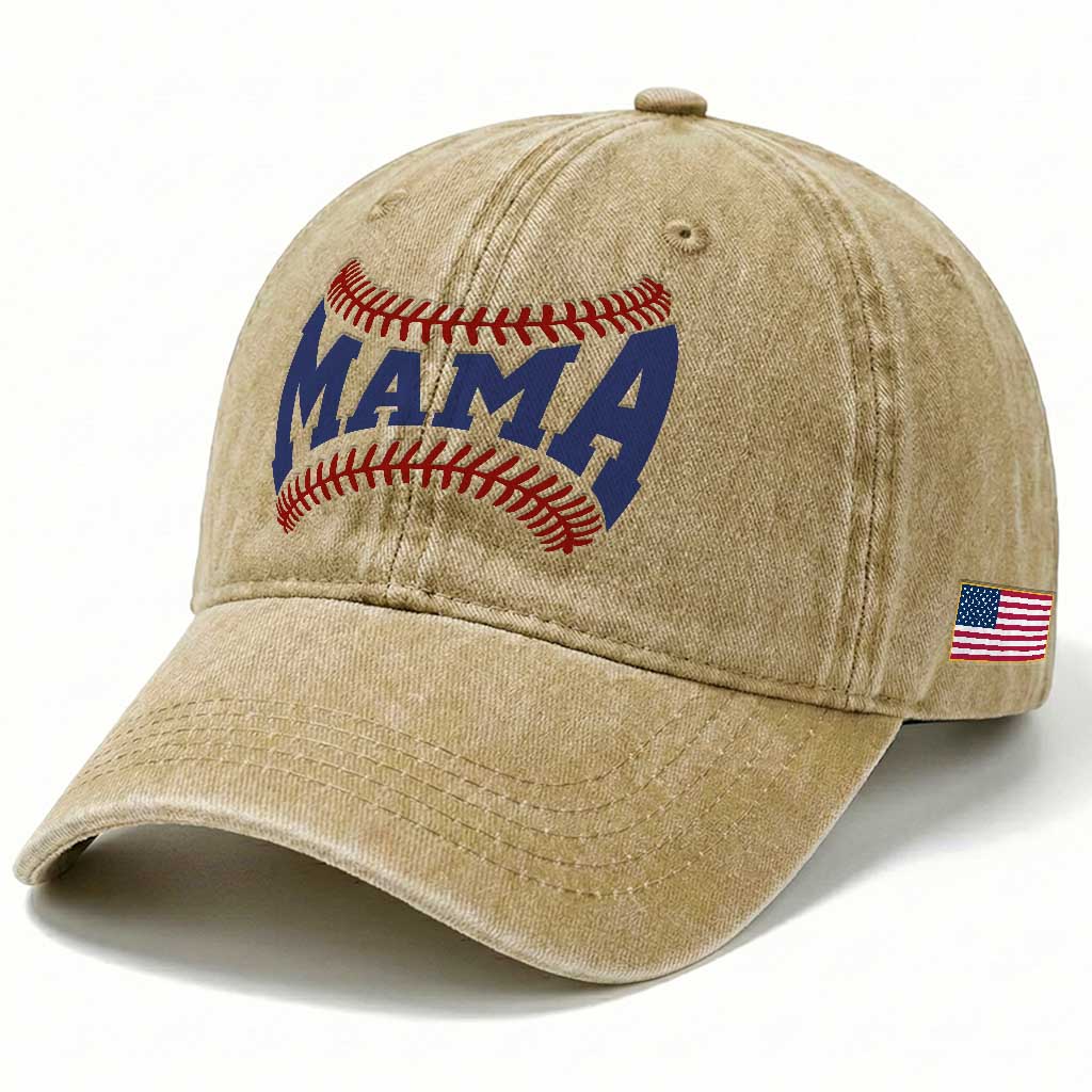 Game Day Baseball Mama Washed Cotton Baseball Cap Proud Mom Gift TS12 Print Your Wear