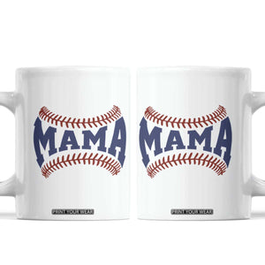 Game Day Baseball Mama Coffee Mug Proud Mom Gift TS12 White Print Your Wear