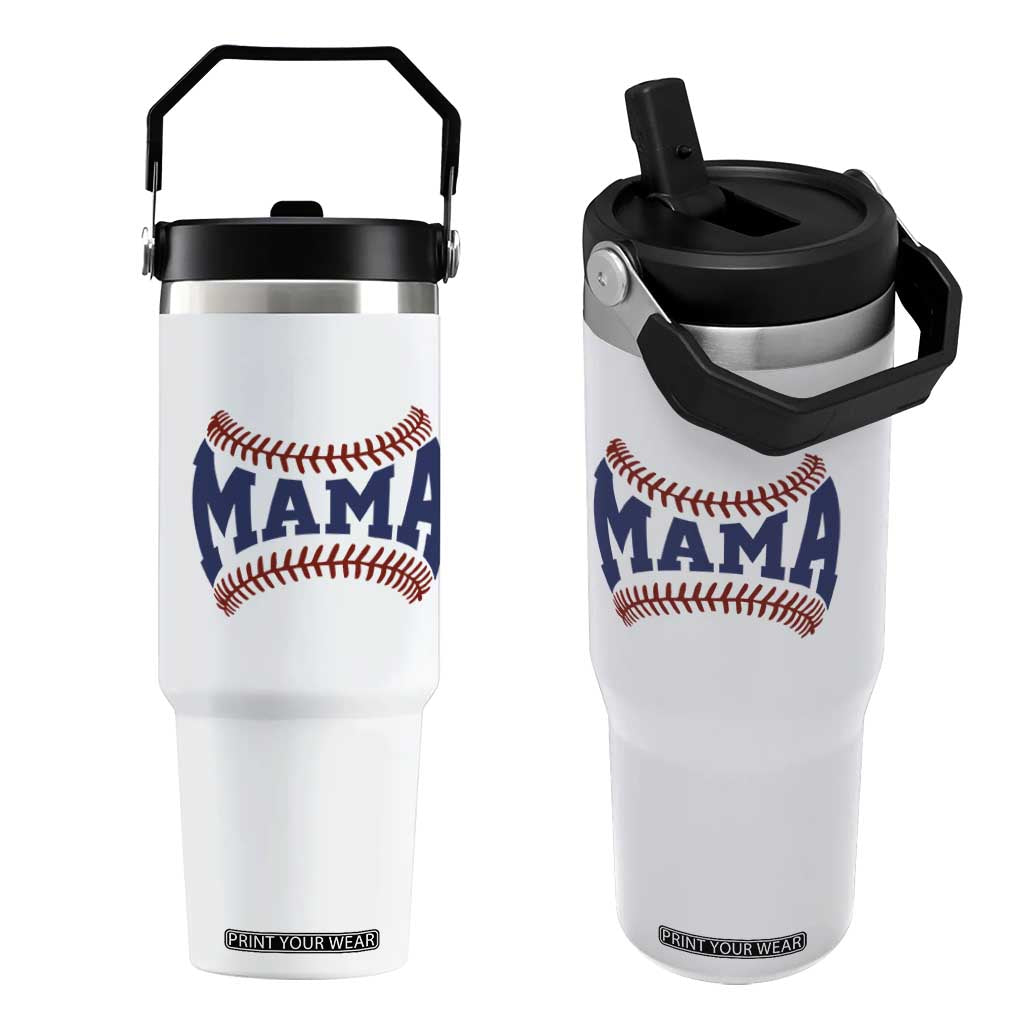 Game Day Baseball Mama Flip Straw Tumbler Proud Mom Gift TS12 One Size: 30 oz White Print Your Wear