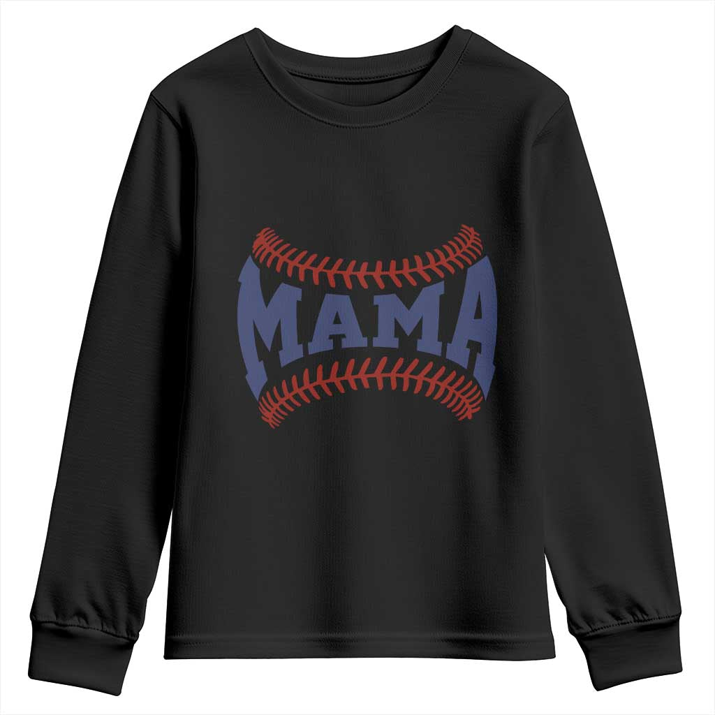 Game Day Baseball Mama Youth Sweatshirt Proud Mom Gift TS12 Black Print Your Wear