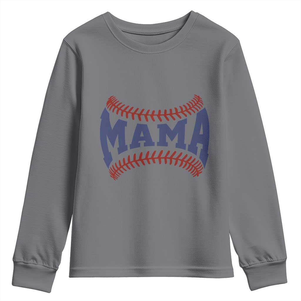 Game Day Baseball Mama Youth Sweatshirt Proud Mom Gift TS12 Charcoal Print Your Wear