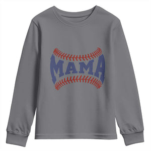 Game Day Baseball Mama Youth Sweatshirt Proud Mom Gift TS12 Charcoal Print Your Wear