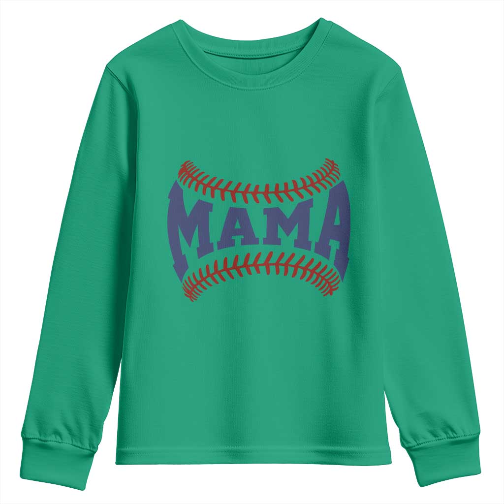 Game Day Baseball Mama Youth Sweatshirt Proud Mom Gift TS12 Irish Green Print Your Wear