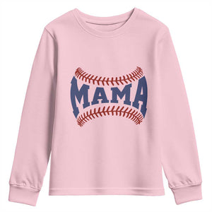 Game Day Baseball Mama Youth Sweatshirt Proud Mom Gift TS12 Light Pink Print Your Wear