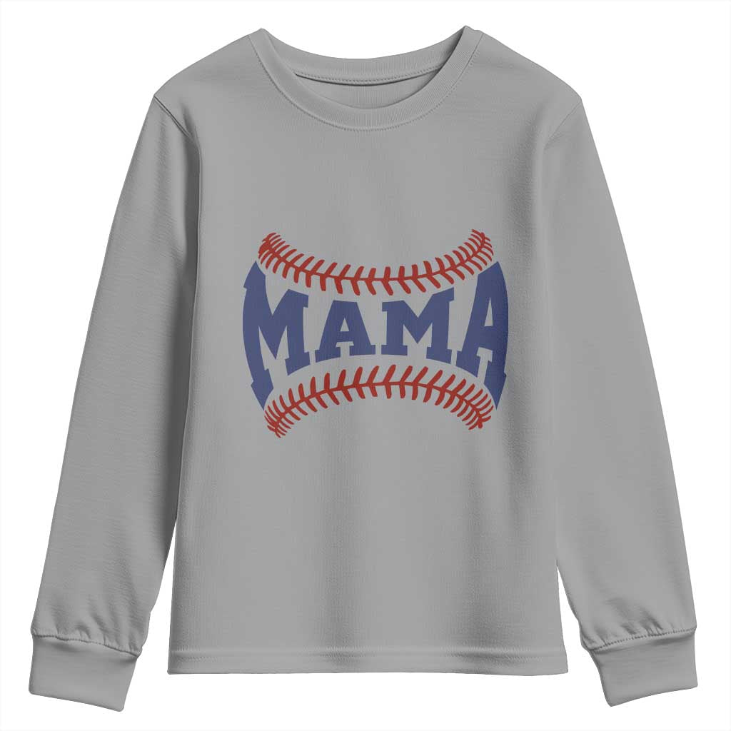 Game Day Baseball Mama Youth Sweatshirt Proud Mom Gift TS12 Sport Gray Print Your Wear