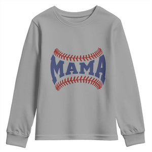 Game Day Baseball Mama Youth Sweatshirt Proud Mom Gift TS12 Sport Gray Print Your Wear