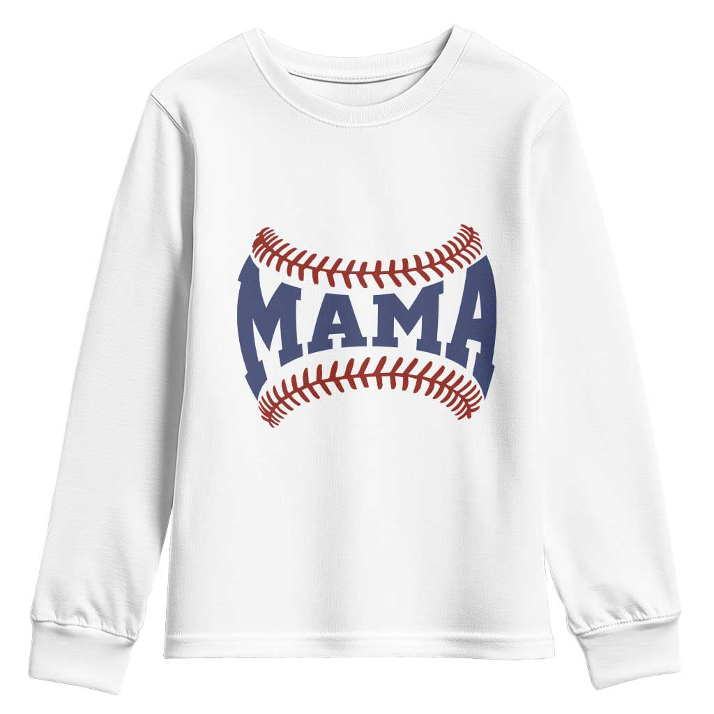 Game Day Baseball Mama Youth Sweatshirt Proud Mom Gift TS12 White Print Your Wear