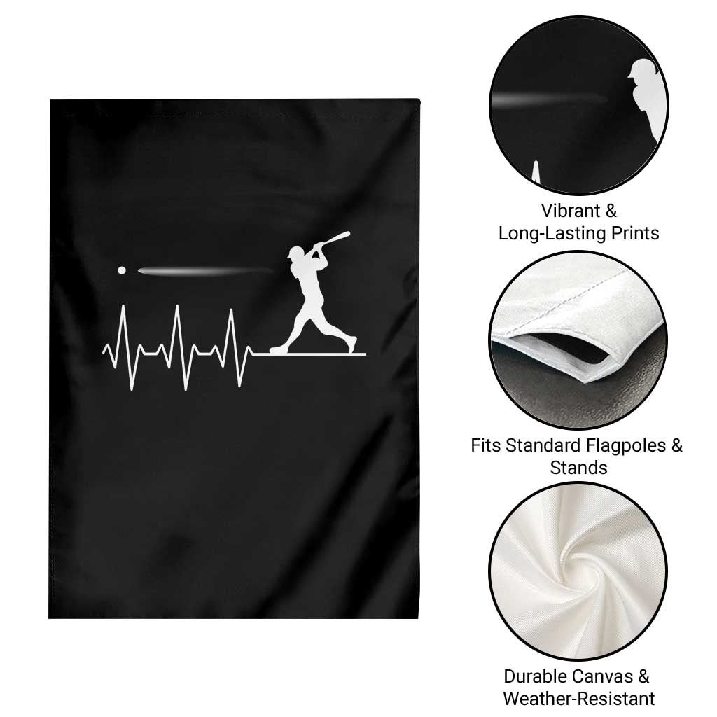 Baseball Heartbeat Line Garden Flag Vintage Sports Lover Gift TS12 Print Your Wear
