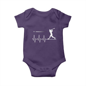 Baseball Heartbeat Line Baby Onesie Vintage Sports Lover Gift TS12 Purple Print Your Wear