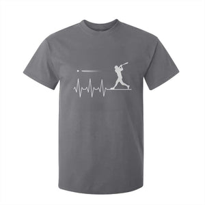 Baseball Heartbeat Line T Shirt For Kid Vintage Sports Lover Gift TS12 Charcoal Print Your Wear