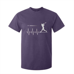 Baseball Heartbeat Line T Shirt For Kid Vintage Sports Lover Gift TS12 Purple Print Your Wear