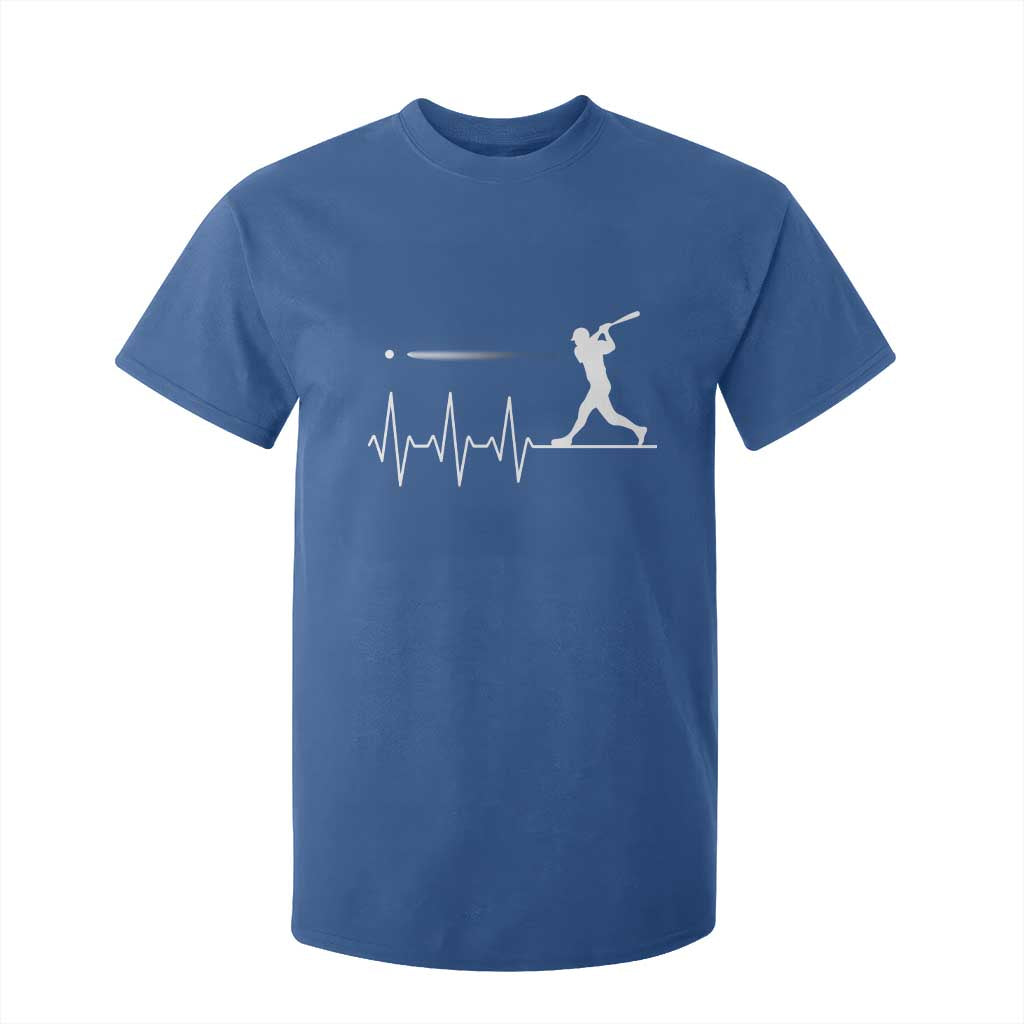 Baseball Heartbeat Line T Shirt For Kid Vintage Sports Lover Gift TS12 Royal Blue Print Your Wear