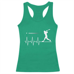 Baseball Heartbeat Line Racerback Tank Top Vintage Sports Lover Gift TS12 Irish Green Print Your Wear