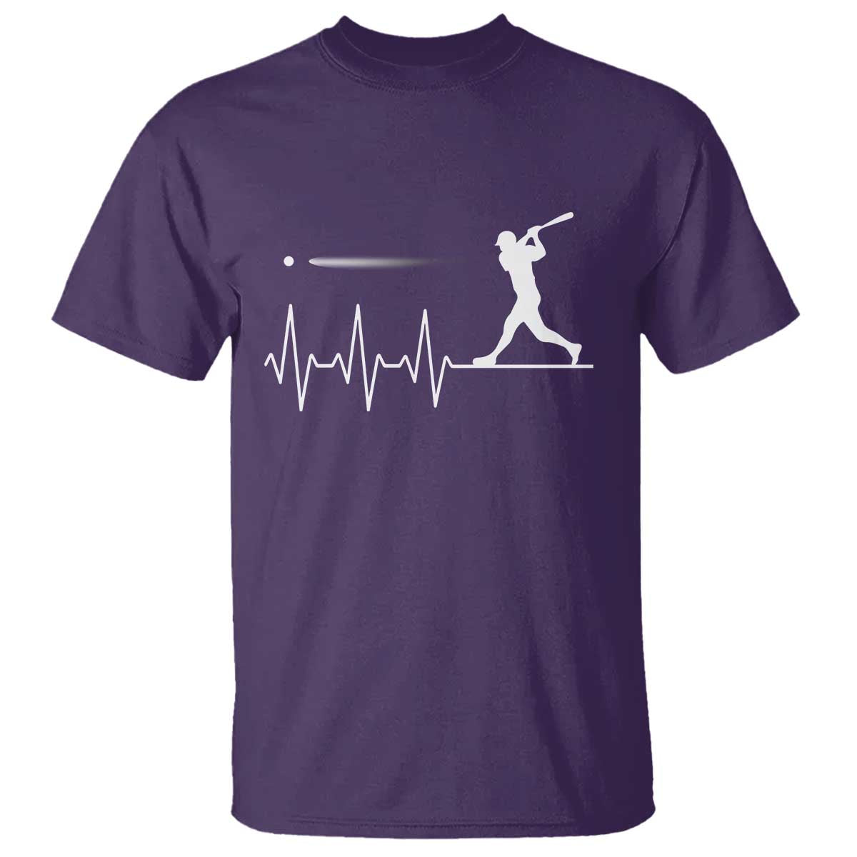 Baseball Heartbeat Line T Shirt Vintage Sports Lover Gift TS12 Purple Print Your Wear