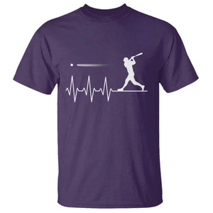 Baseball Heartbeat Line T Shirt Vintage Sports Lover Gift TS12 Purple Print Your Wear