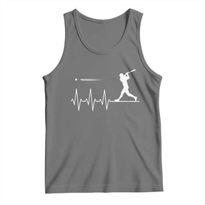 Baseball Heartbeat Line Tank Top Vintage Sports Lover Gift TS12 Black Heather Print Your Wear