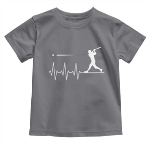 Baseball Heartbeat Line Toddler T Shirt Vintage Sports Lover Gift TS12 Charcoal Print Your Wear