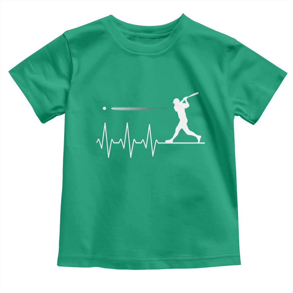 Baseball Heartbeat Line Toddler T Shirt Vintage Sports Lover Gift TS12 Irish Green Print Your Wear
