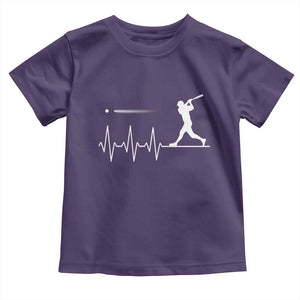 Baseball Heartbeat Line Toddler T Shirt Vintage Sports Lover Gift TS12 Purple Print Your Wear