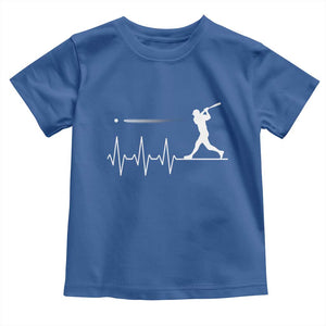 Baseball Heartbeat Line Toddler T Shirt Vintage Sports Lover Gift TS12 Royal Blue Print Your Wear