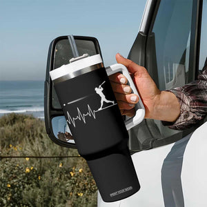 Baseball Heartbeat Line Tumbler With Handle Vintage Sports Lover Gift TS12 Print Your Wear