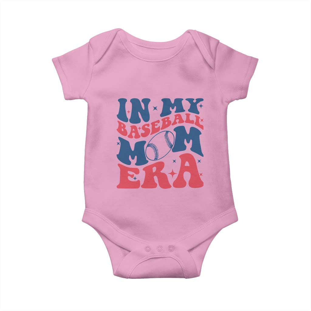 In My Baseball Mom Era Baby Onesie Game Day Sports Mom TS12 Light Pink Print Your Wear