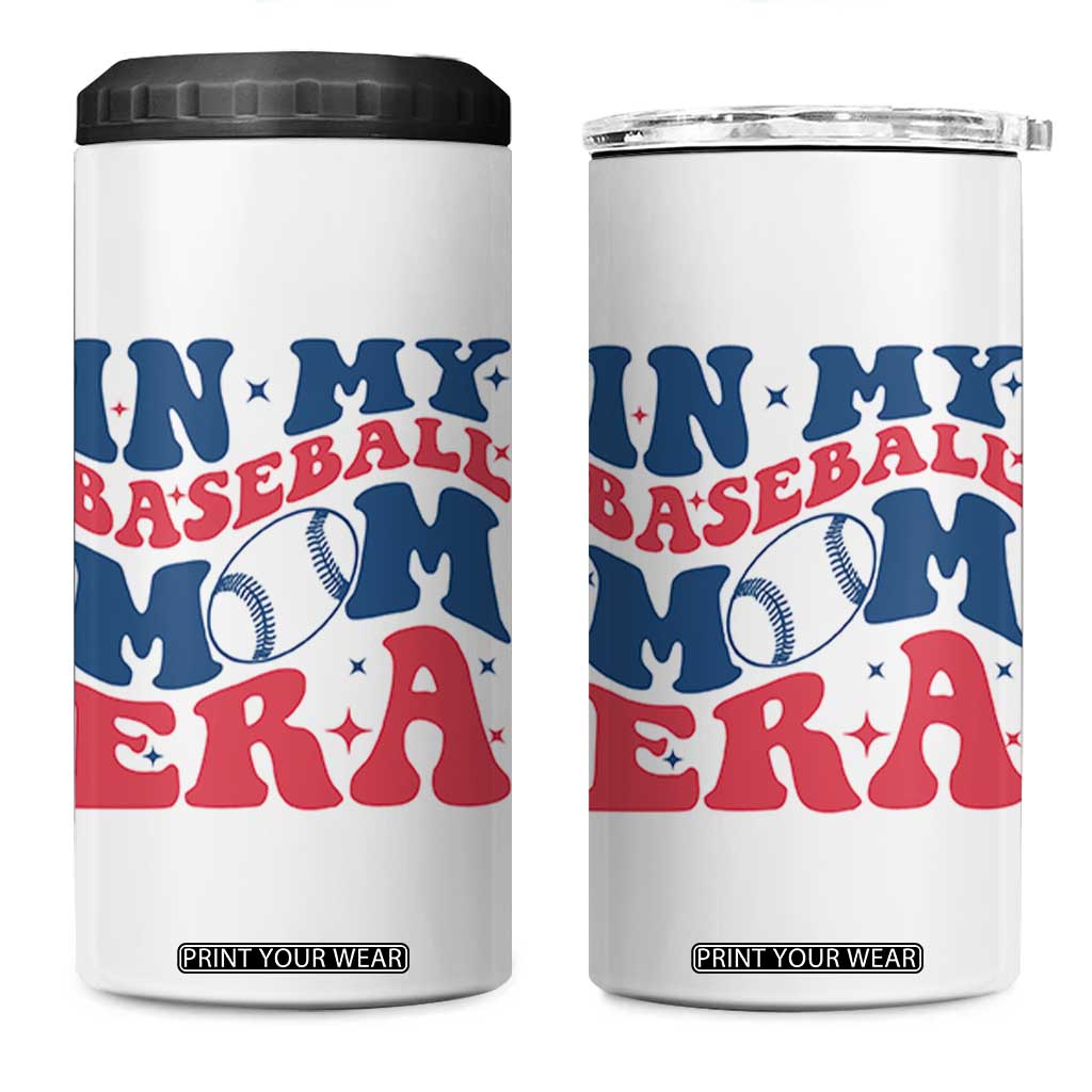 In My Baseball Mom Era 4 in 1 Can Cooler Tumbler Game Day Sports Mom TS12 One Size: 16 oz White Print Your Wear
