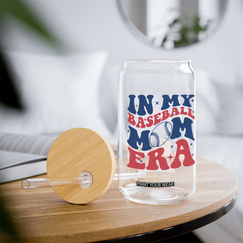 In My Baseball Mom Era Glass Can Game Day Sports Mom TS12 Print Your Wear