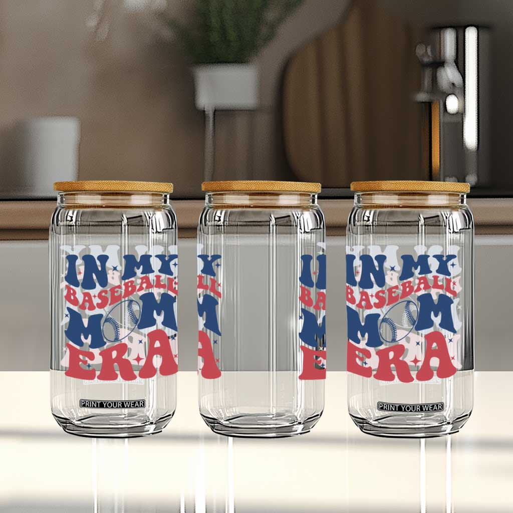 In My Baseball Mom Era Glass Can Game Day Sports Mom TS12 Print Your Wear