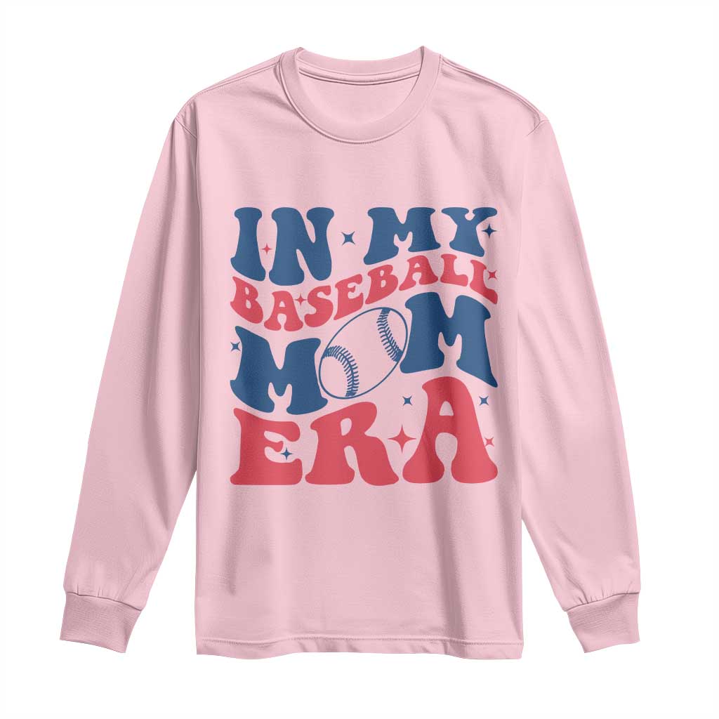 In My Baseball Mom Era Long Sleeve Shirt Game Day Sports Mom TS12 Light Pink Print Your Wear