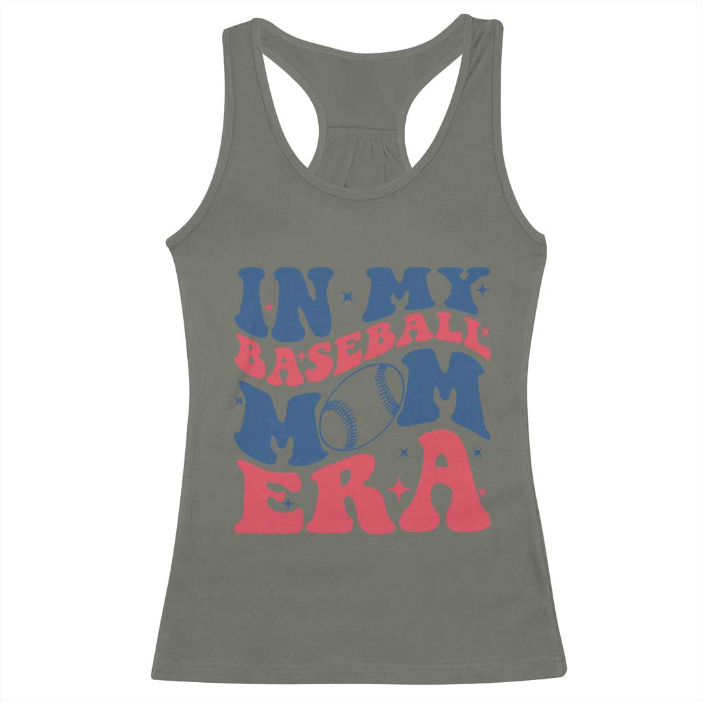 In My Baseball Mom Era Racerback Tank Top Game Day Sports Mom TS12 Military Green Print Your Wear