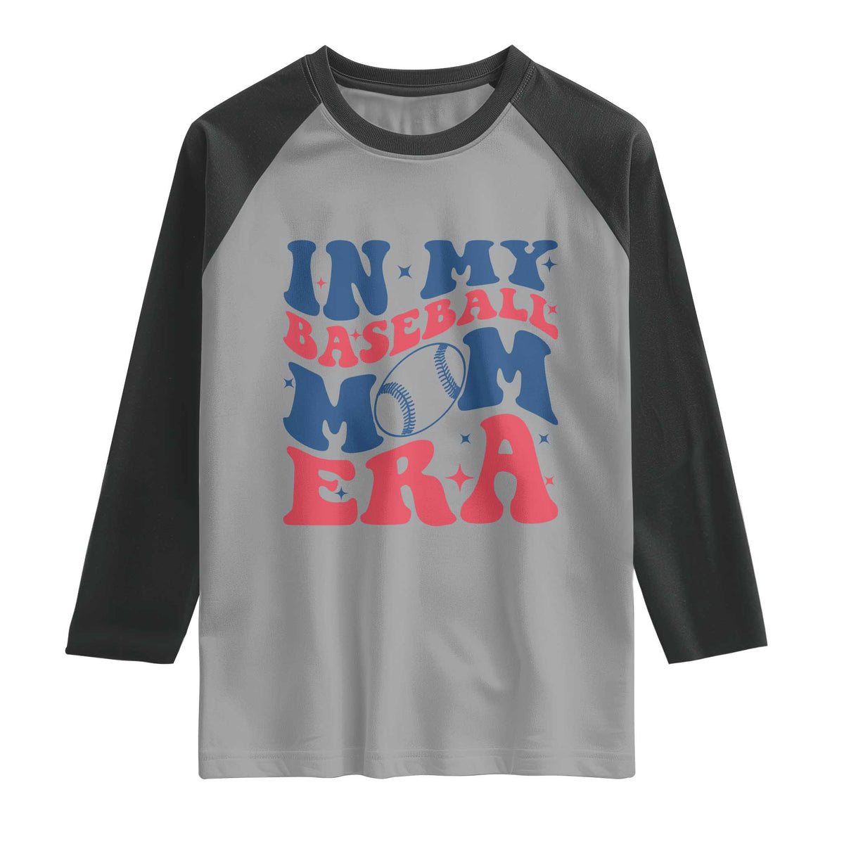 In My Baseball Mom Era Raglan Shirt Game Day Sports Mom TS12 Sport Gray Black Print Your Wear
