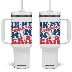 In My Baseball Mom Era Tumbler With Handle Game Day Sports Mom TS12 One Size: 40 oz White Print Your Wear