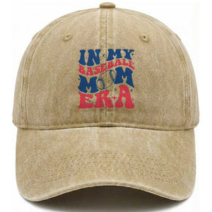 In My Baseball Mom Era Washed Cotton Baseball Cap Game Day Sports Mom TS12 Print Your Wear
