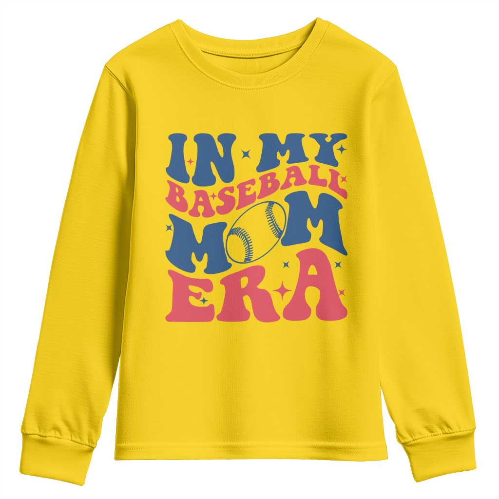 In My Baseball Mom Era Youth Sweatshirt Game Day Sports Mom TS12 Daisy Print Your Wear
