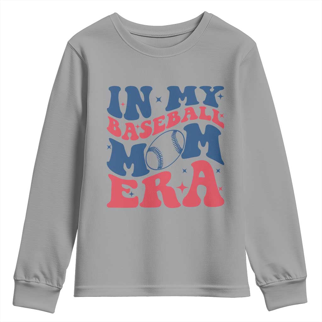 In My Baseball Mom Era Youth Sweatshirt Game Day Sports Mom TS12 Sport Gray Print Your Wear