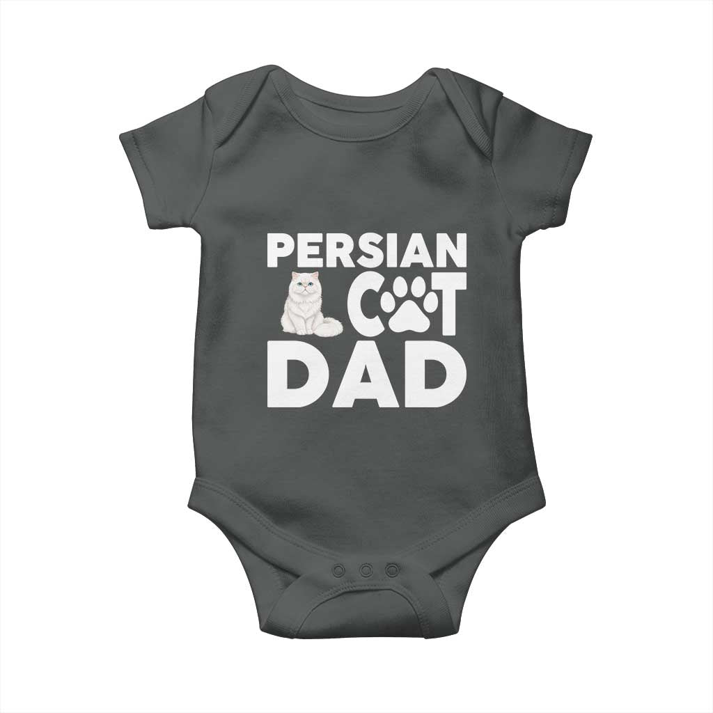 Proud Persian Cat Dad Baby Onesie Funny Fluffy Cat Lover Gift TS12 Dark Heather Print Your Wear