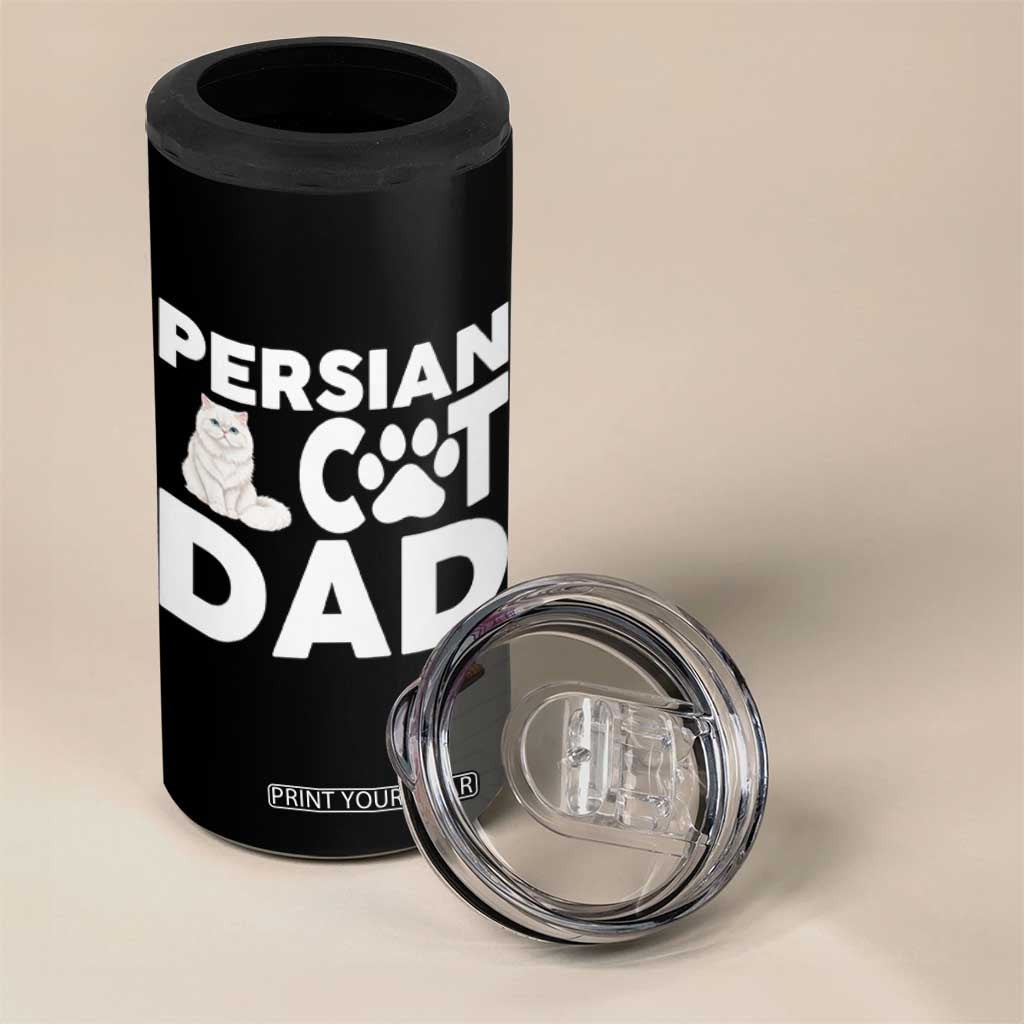 Proud Persian Cat Dad 4 in 1 Can Cooler Tumbler Funny Fluffy Cat Lover Gift TS12 Print Your Wear